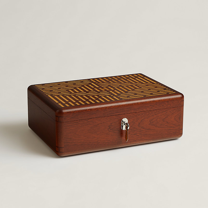 Casaque H en Dedale Lezard watch box | Hermès USA